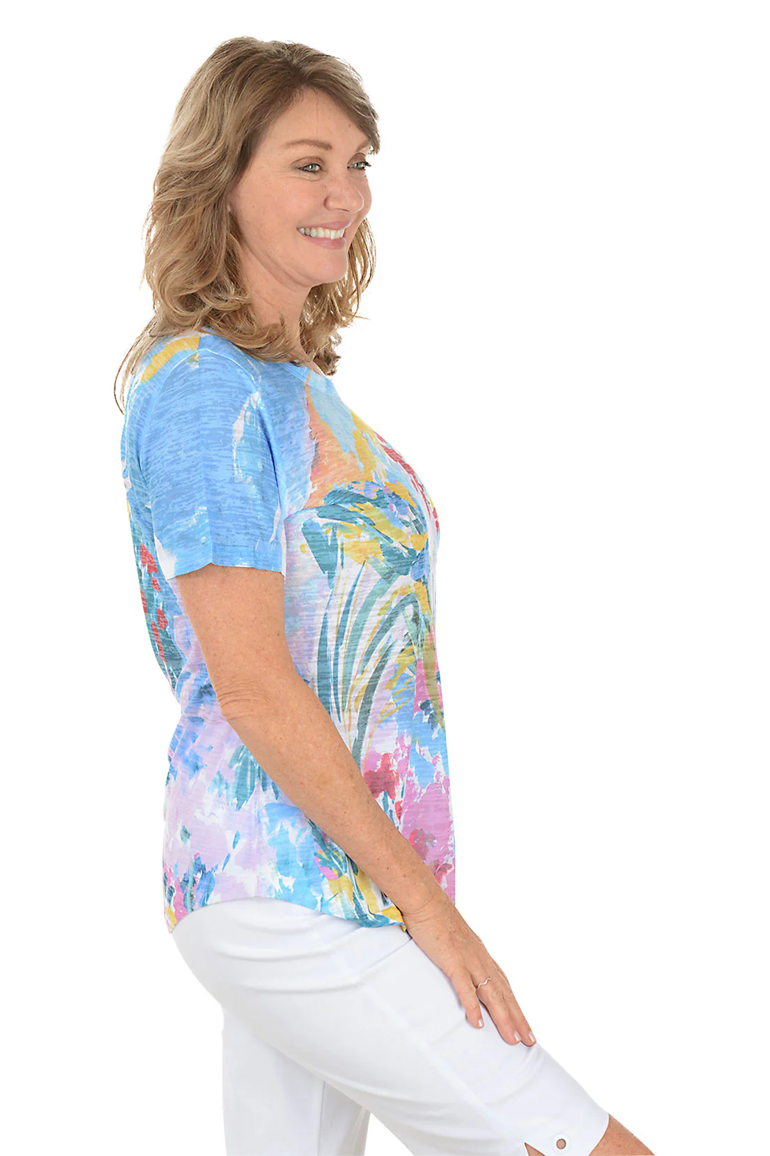 Lavender Short Sleeve Burnout Tee - Image 2