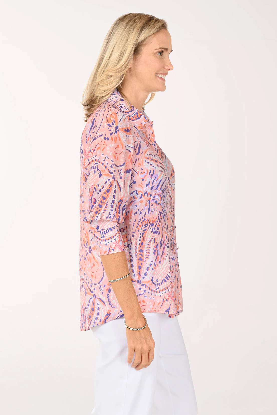 Paisley Swirl Puffed Sleeve Shirt - Image 2