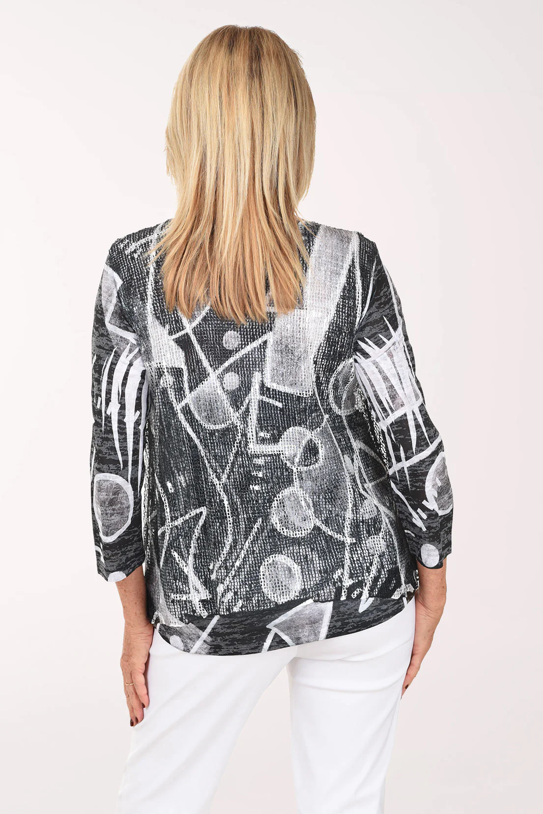 Art Skool Mesh Overlay Knit Top - Image 3