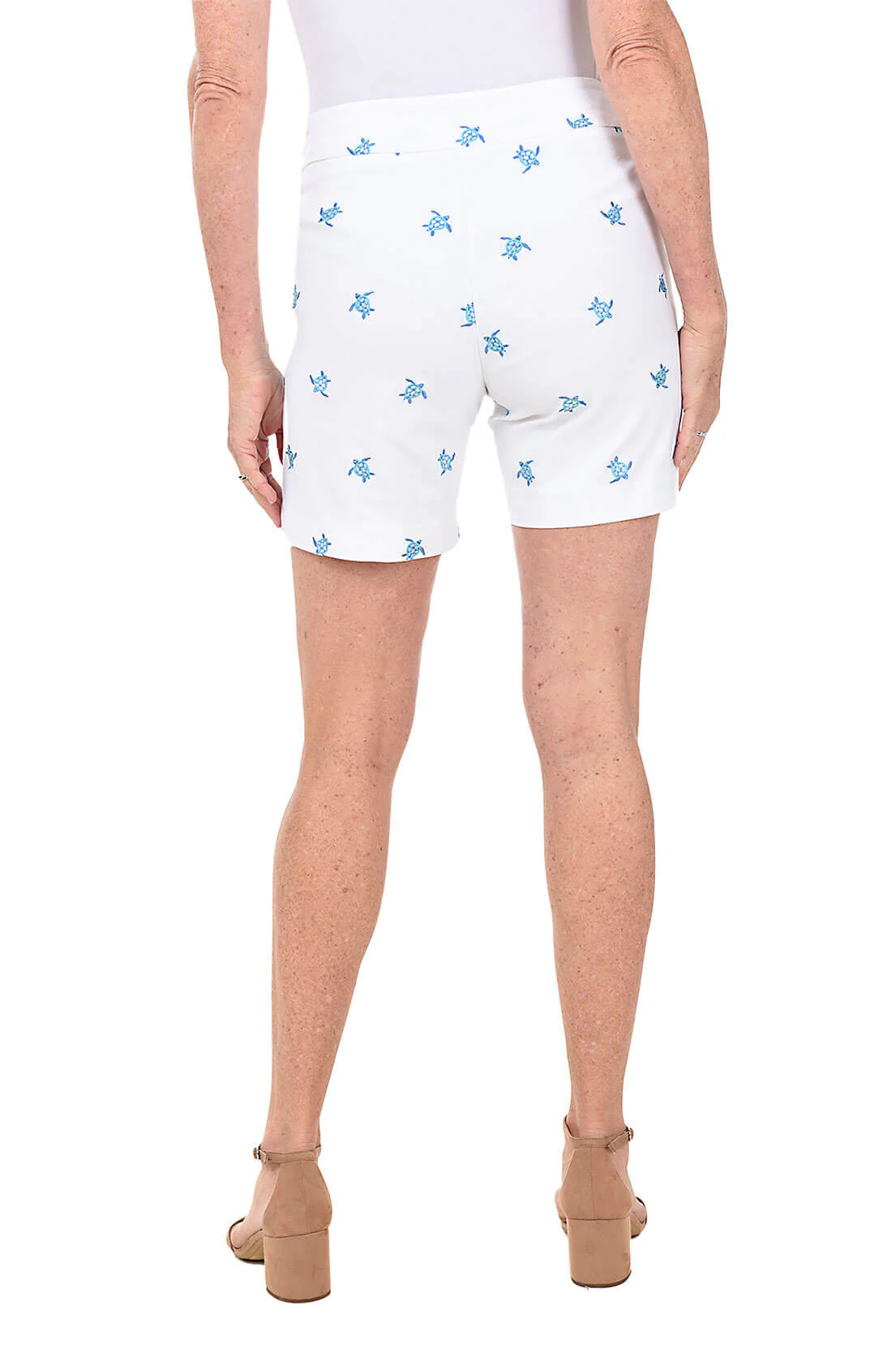 Embroidered Turtles Pull-On Stretch Short - Image 3