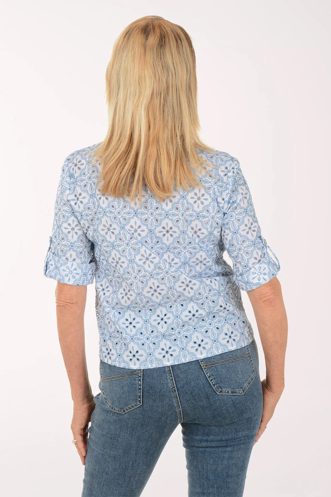 Cotton Eyelet Tie-Front Shirt - Image 3