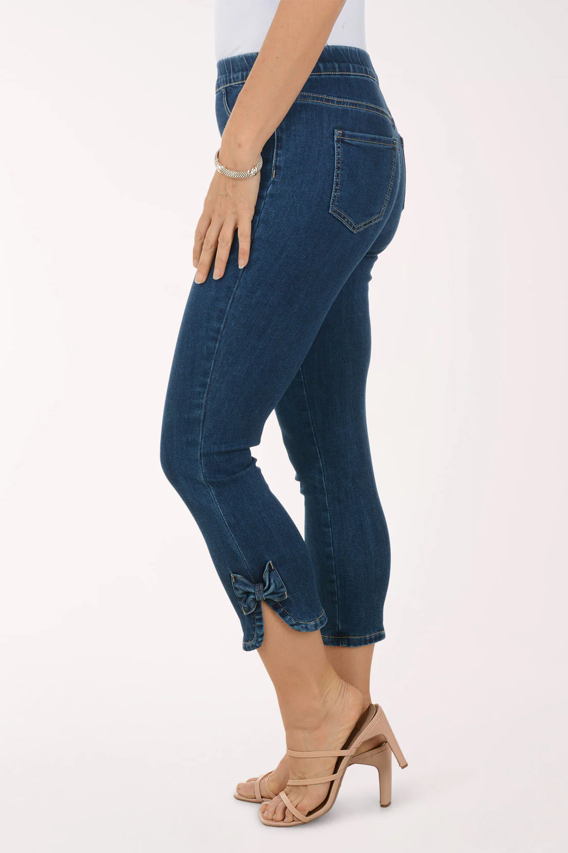 Bow Hem Denim Crop Pant - Image 3