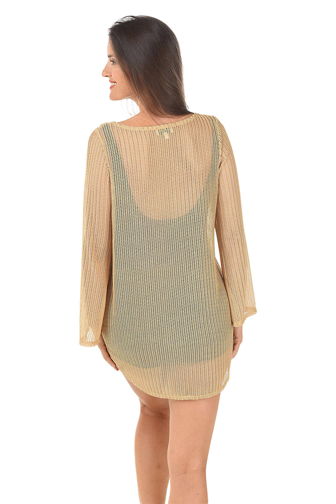 Chevron Mesh Tunic Cover-Up - Image 3