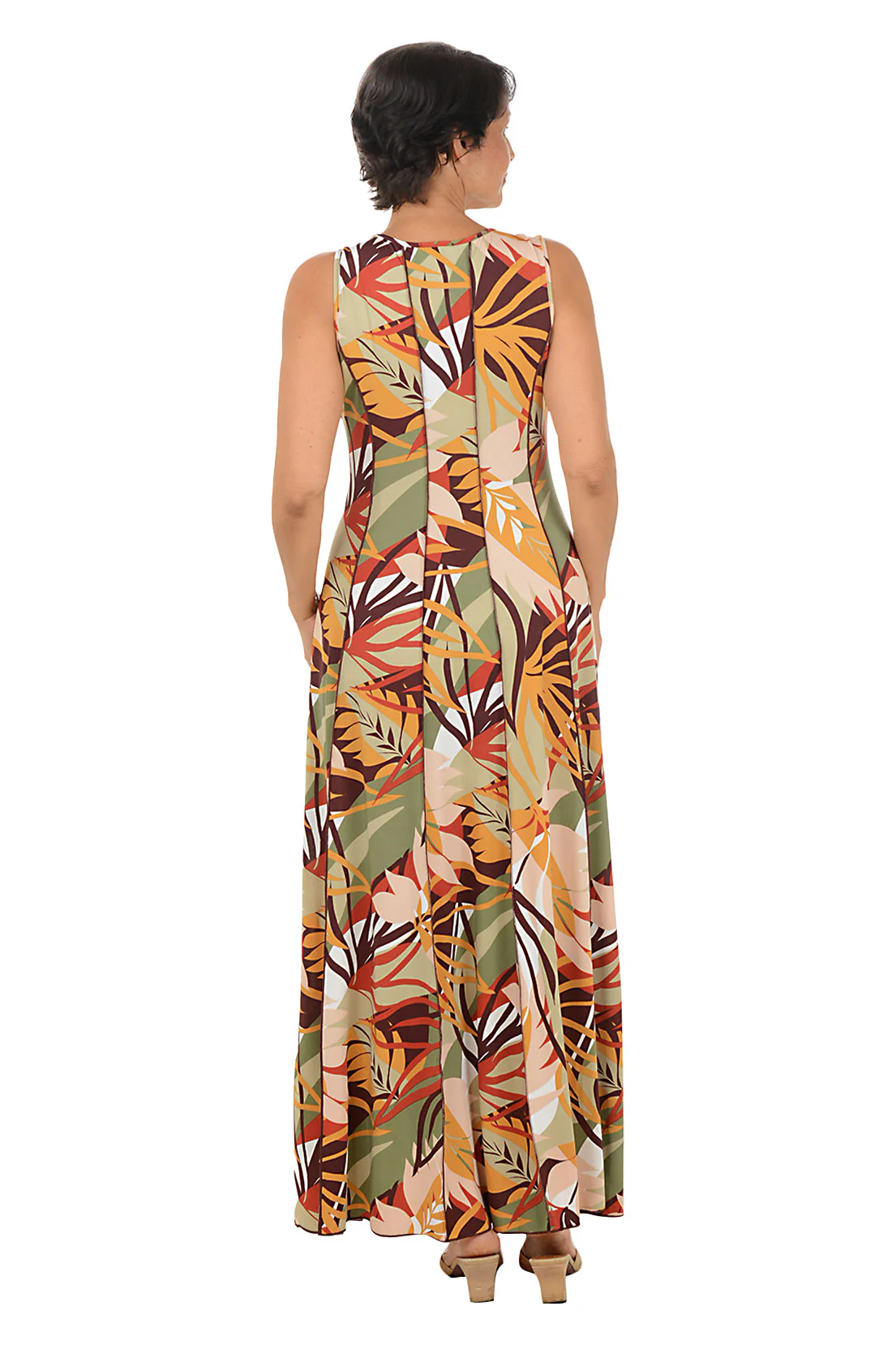 Bold Jungle Sleeveless Seamed Maxi Dress - Image 3
