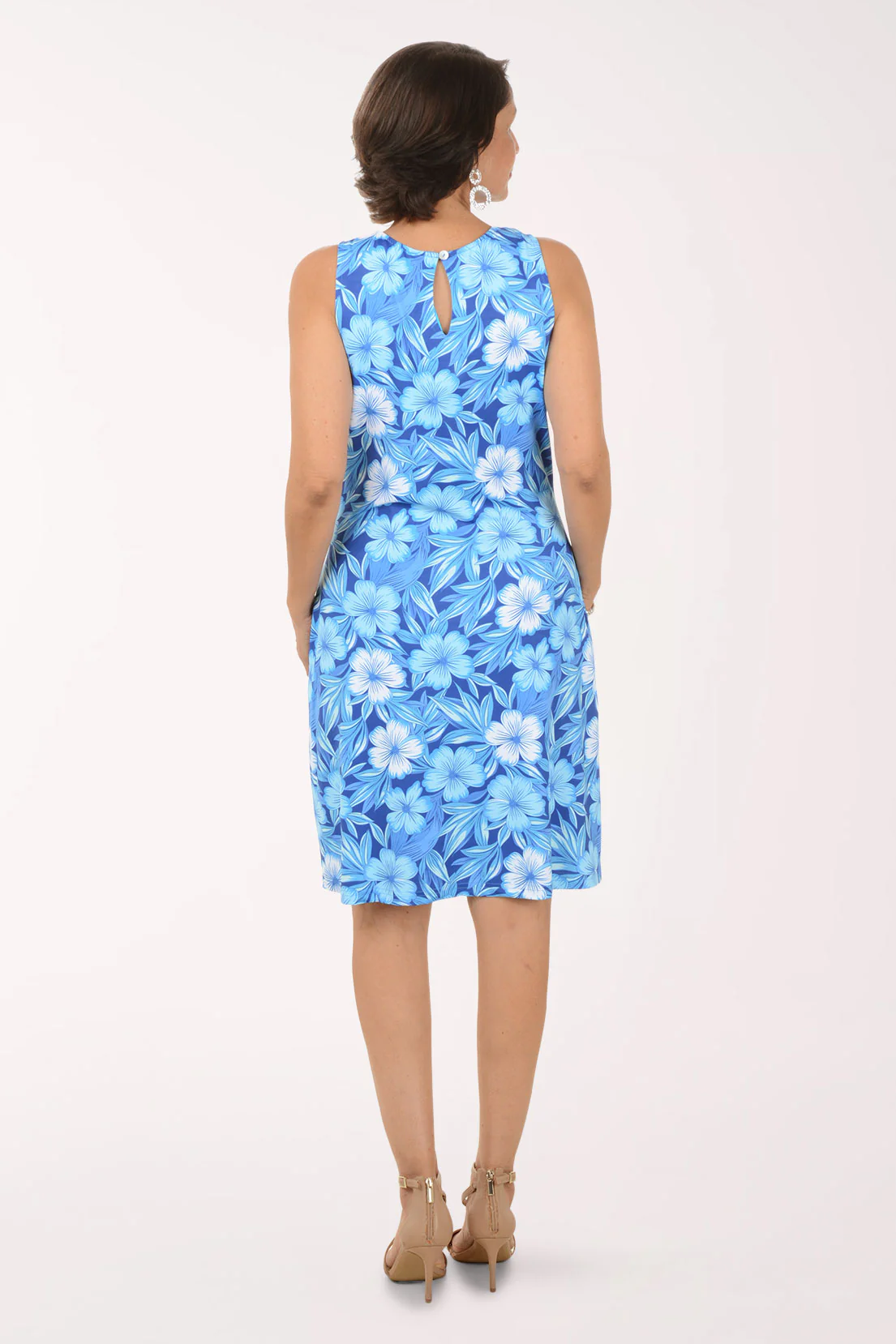 Tropical Floral UPF50 Sleeveless Swing Dress - Image 4