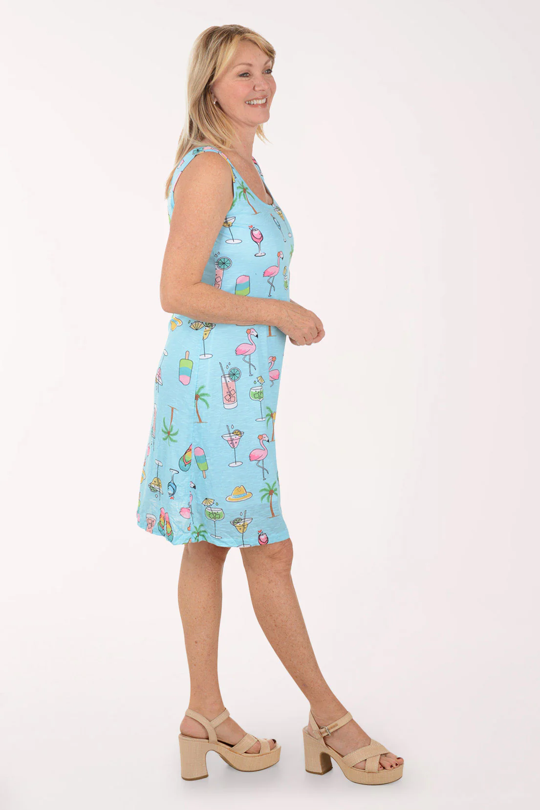 Tropical Vacation Sleeveless Tank Dress - Image 2