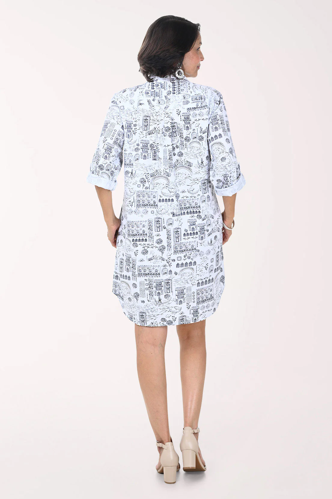 Riverwalk Collared Roll Sleeve Dress - Image 5