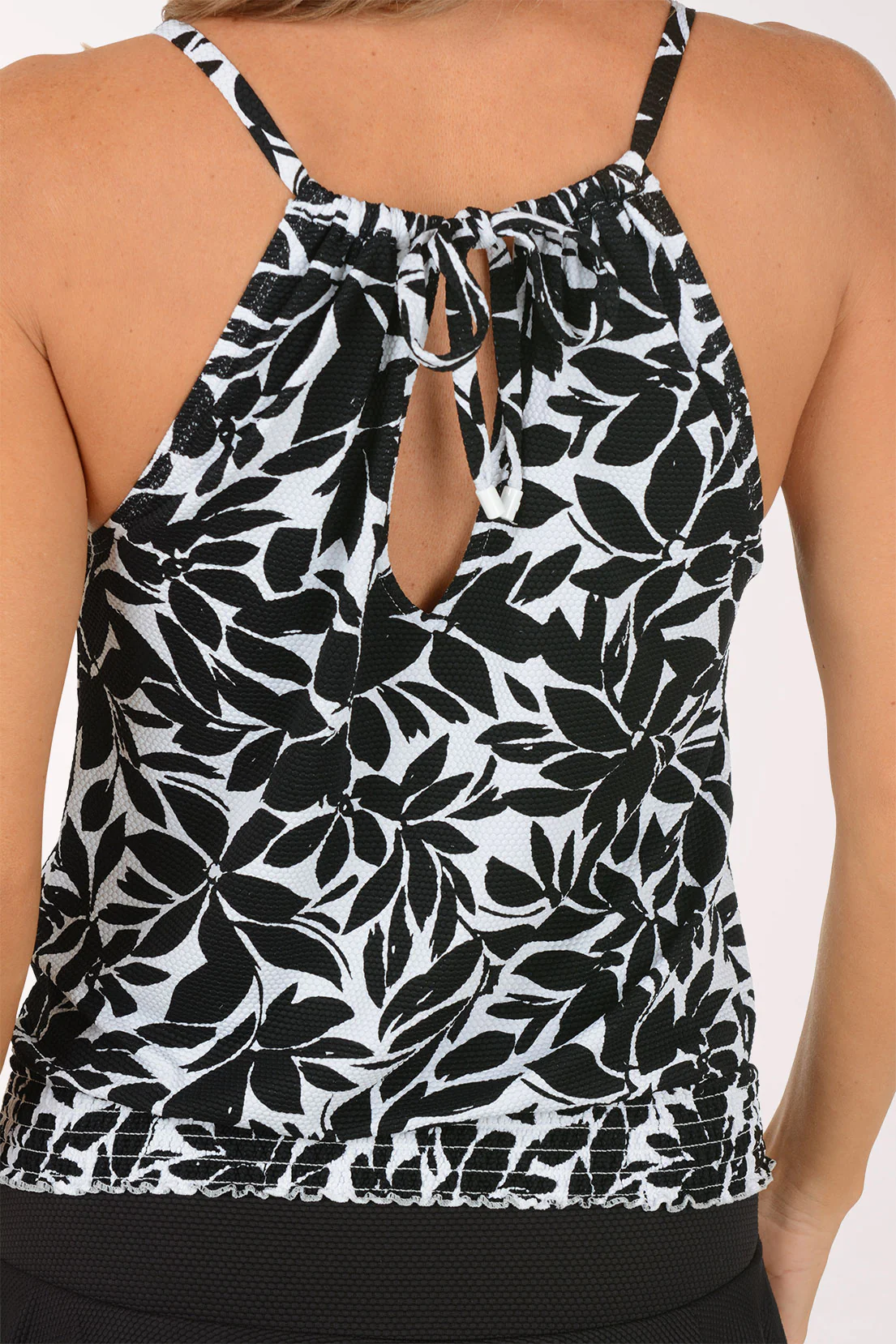 Black Key West Pique Keyhole Tankini Top - Image 6
