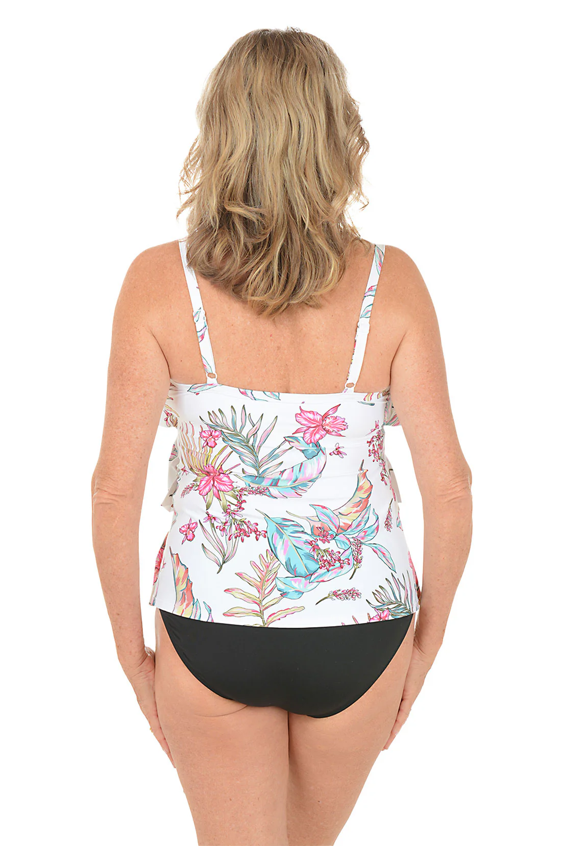 White Endless Summer Ruffle Tankini Top - Image 4
