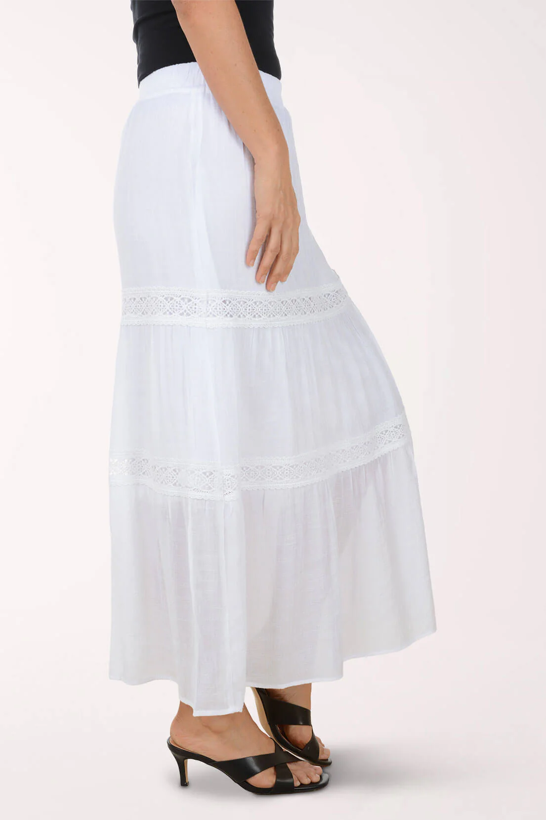 Eyelet Lace Tiered Maxi Skirt - Image 2