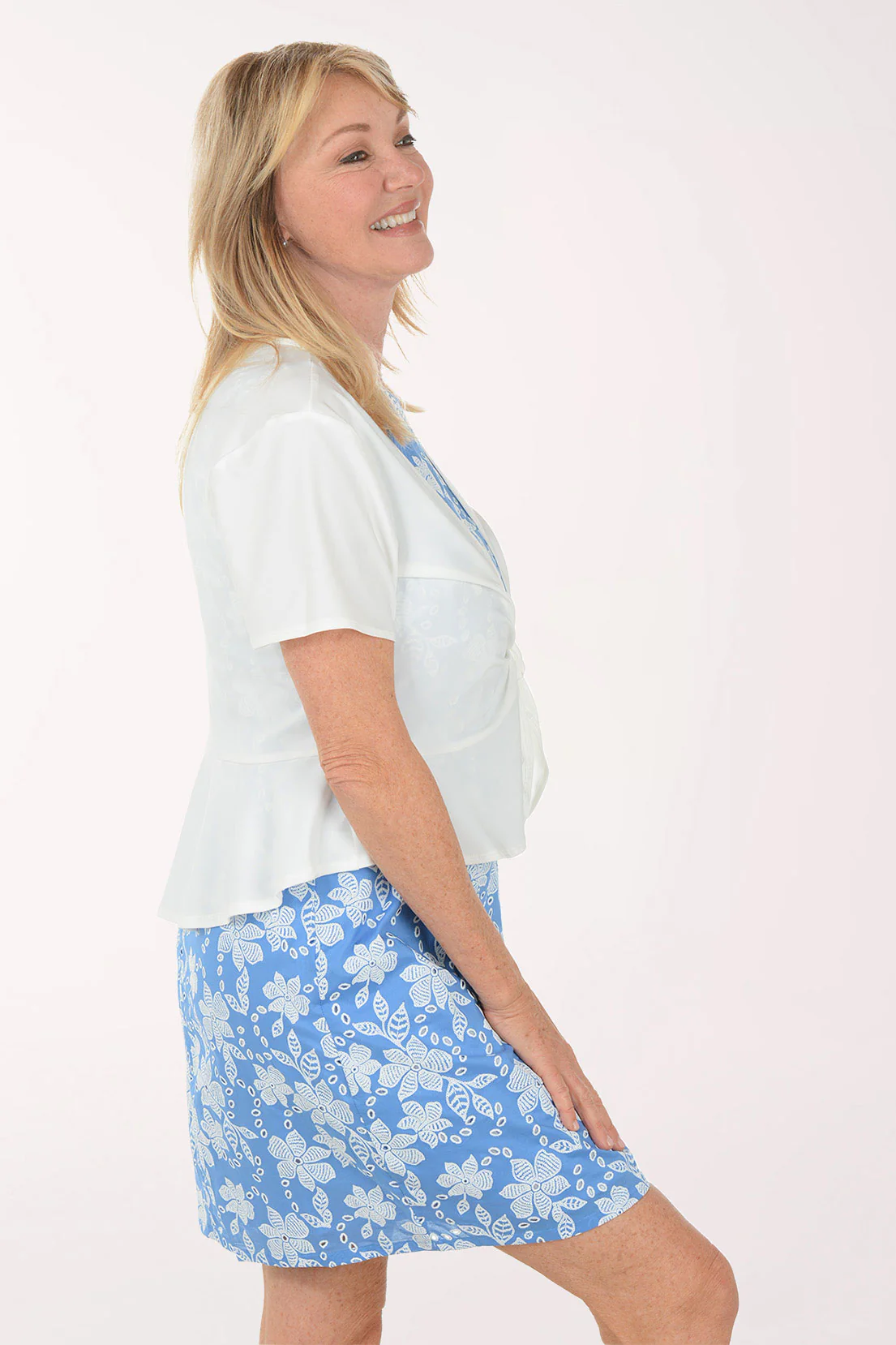 Tie-Front Short Sleeve Shrug - Image 2