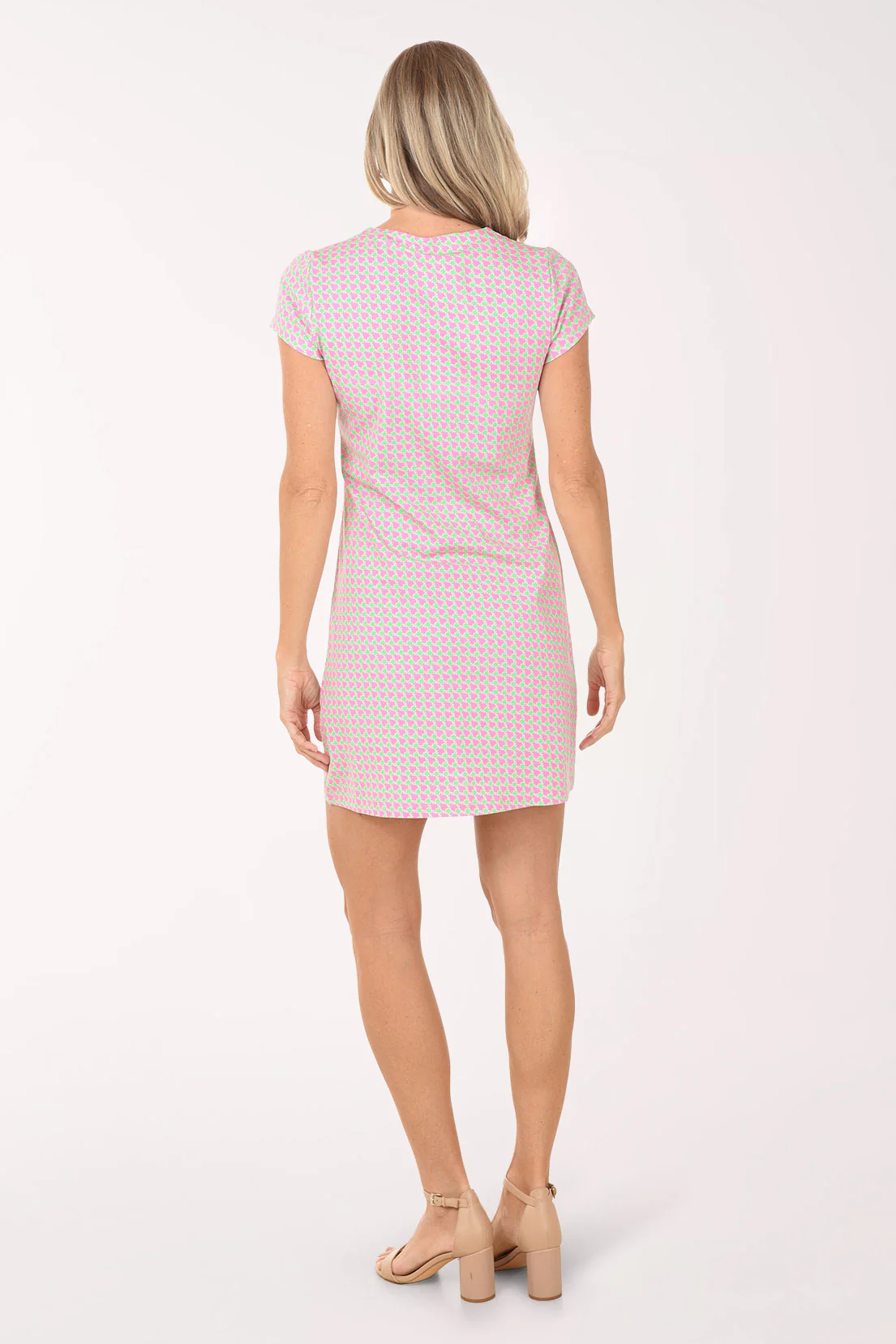 Percy Houndstooth Callie Short Sleeve Dress - Image 3