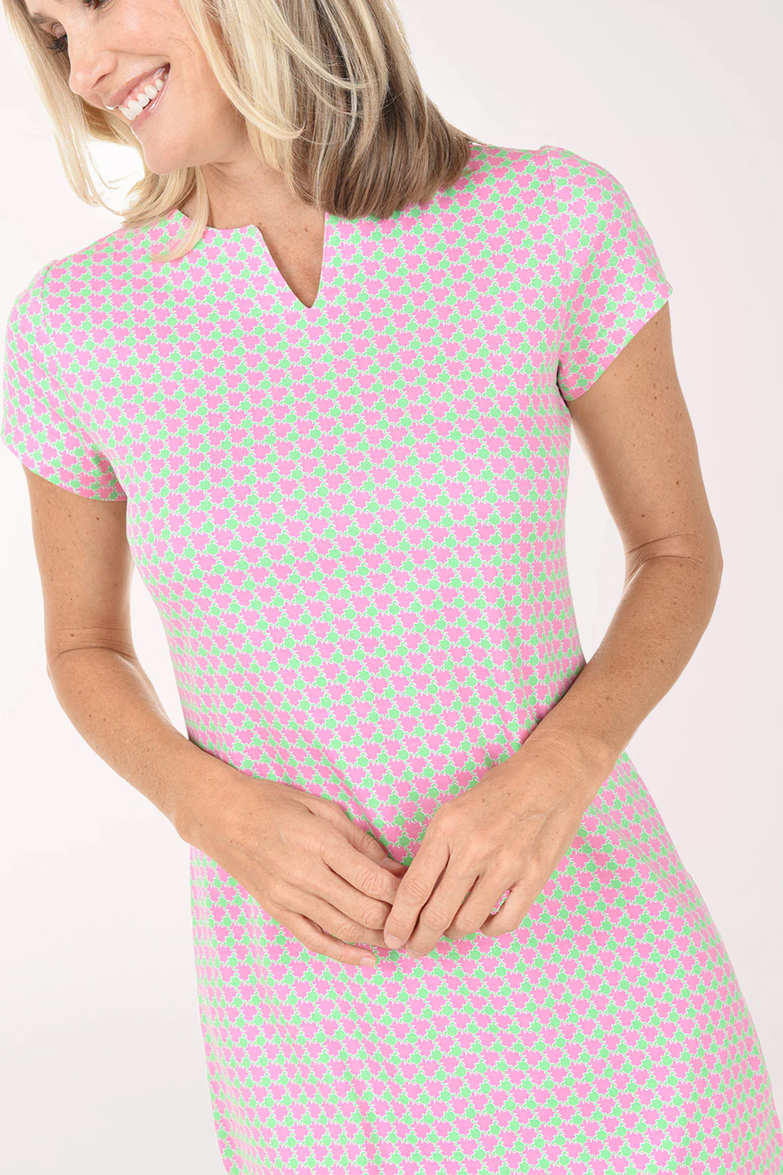Percy Houndstooth Callie Short Sleeve Dress - Image 4