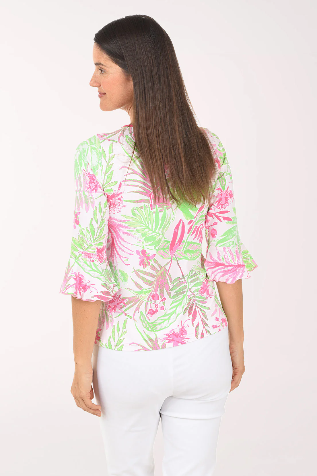 Palm Daze Michelle Ruffled Bell Sleeve Top - Image 3