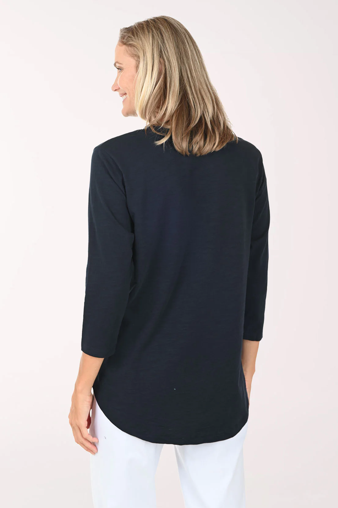 White And Navy Sailboats Cotton Tunic Top - Image 3