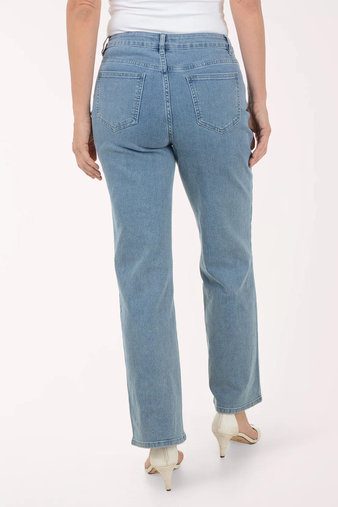 Pearl Embellished Denim Straight Leg Pant - Image 3
