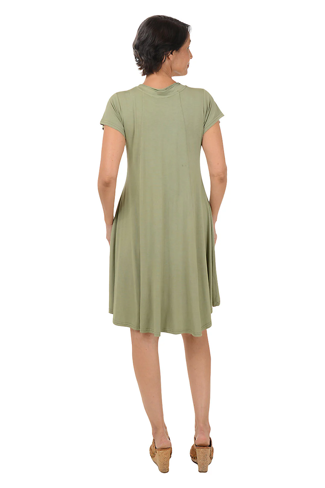Solid Princess Seam Skater Dress - Image 3