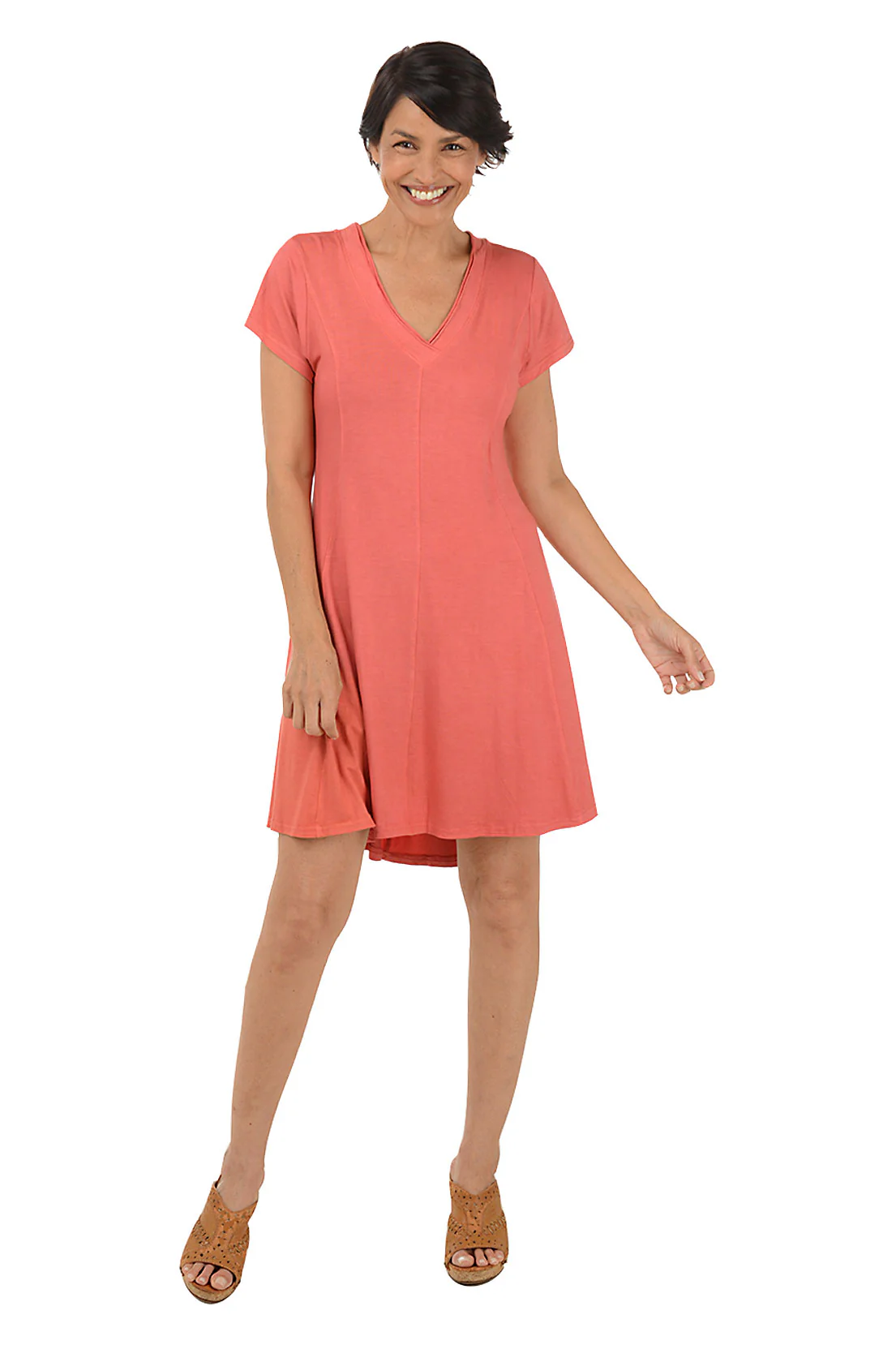 Solid Princess Seam Skater Dress - Image 5