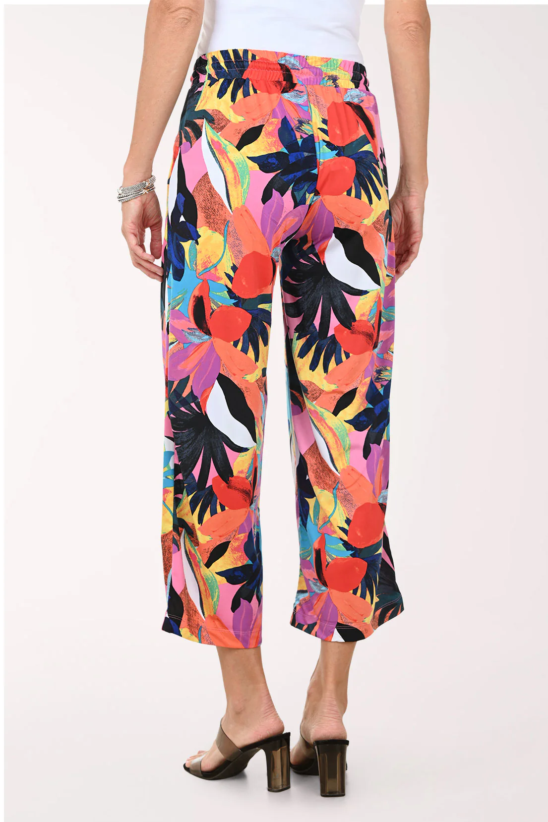 Vivid Petals Drawstring Palazzo Pant - Image 3
