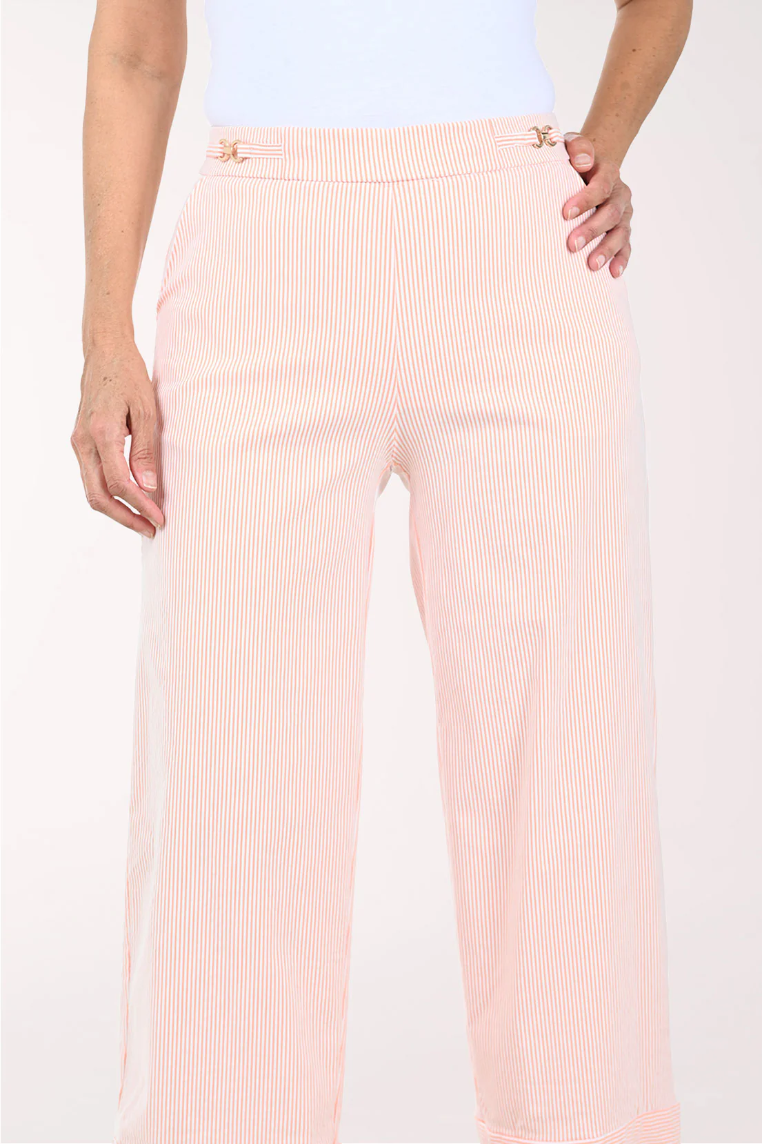 Metallic Link Waist Striped Pant - Image 2