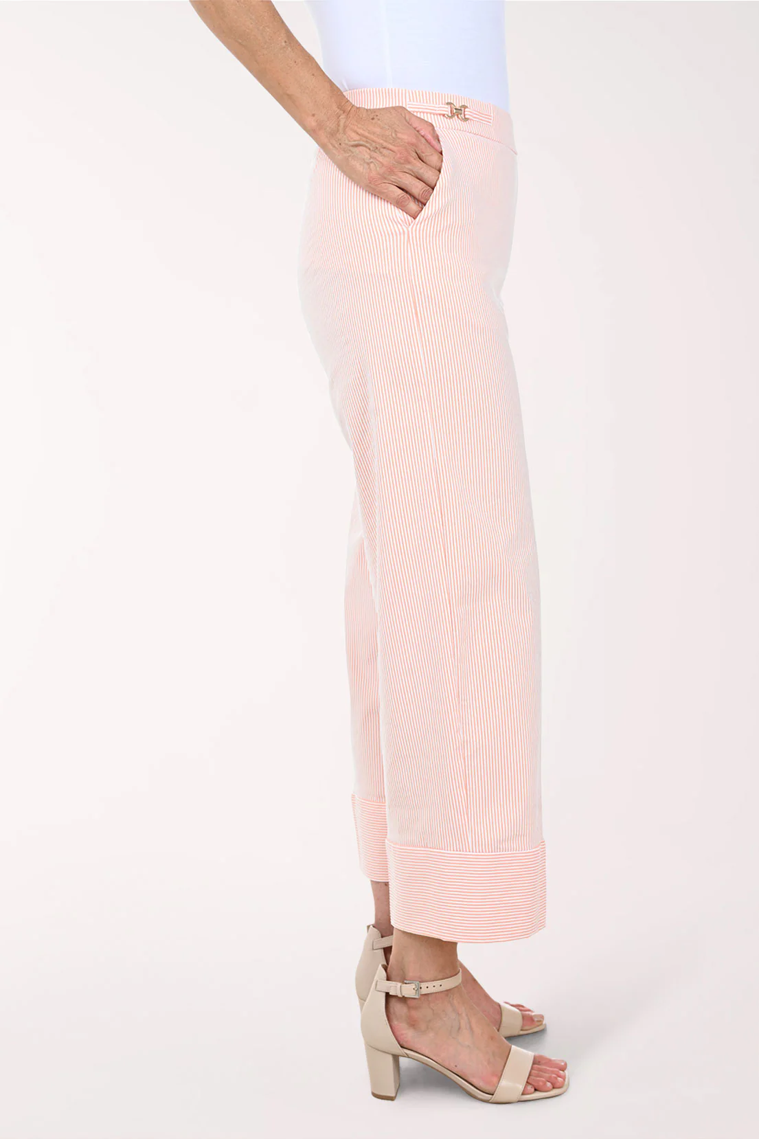 Metallic Link Waist Striped Pant - Image 3