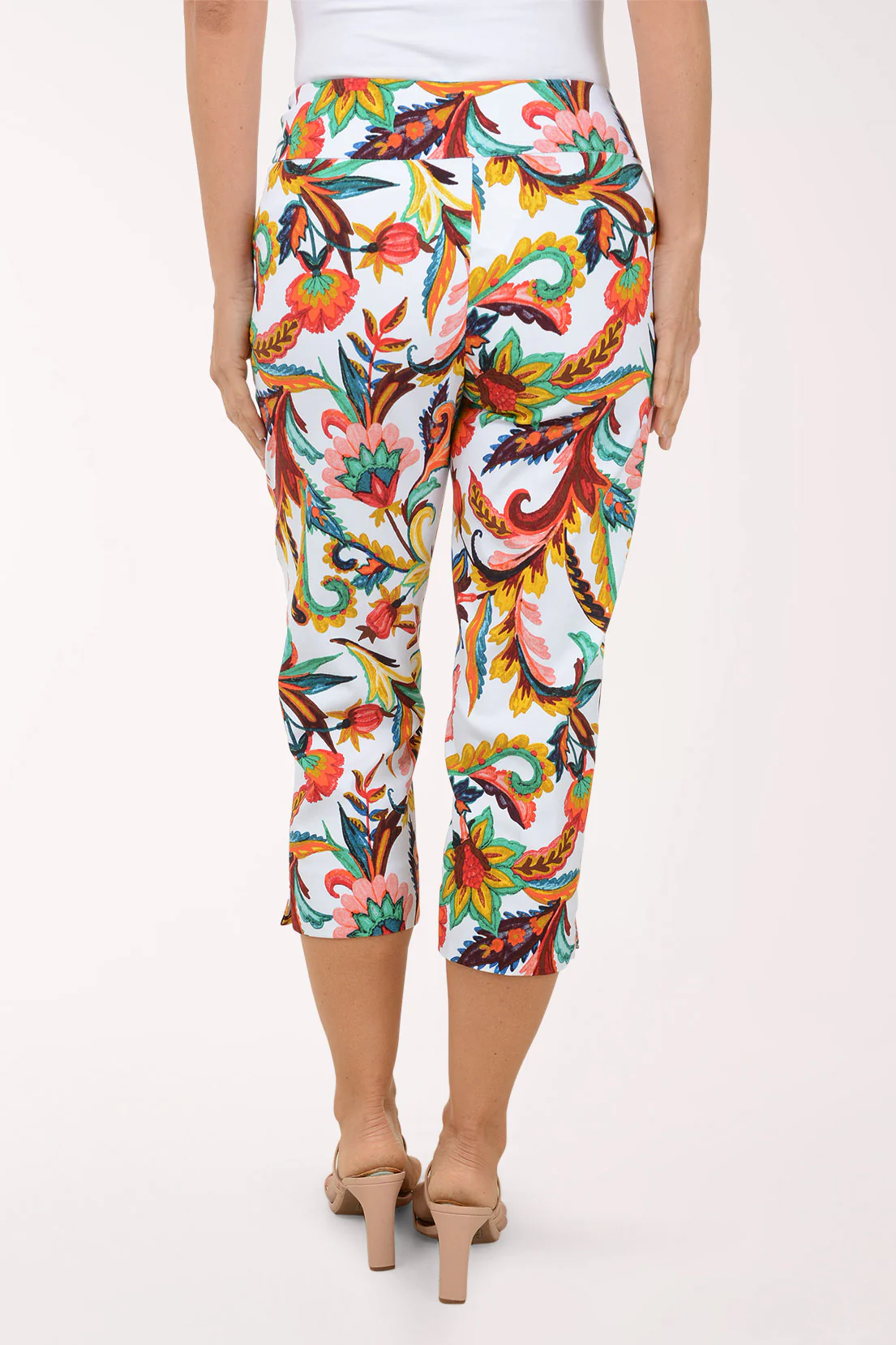 Cherry Floral Pull-On Capri Pant - Image 4