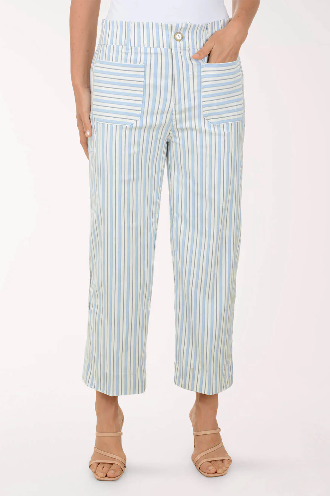 Striped Patch Pocket Wide Leg Pant - Image 2