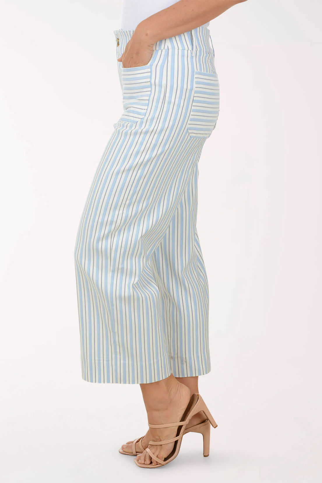 Striped Patch Pocket Wide Leg Pant - Image 3