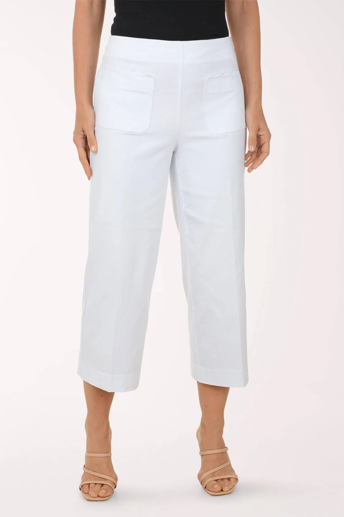 Scalloped Pocket Wide Leg Crop Pant - Image 2