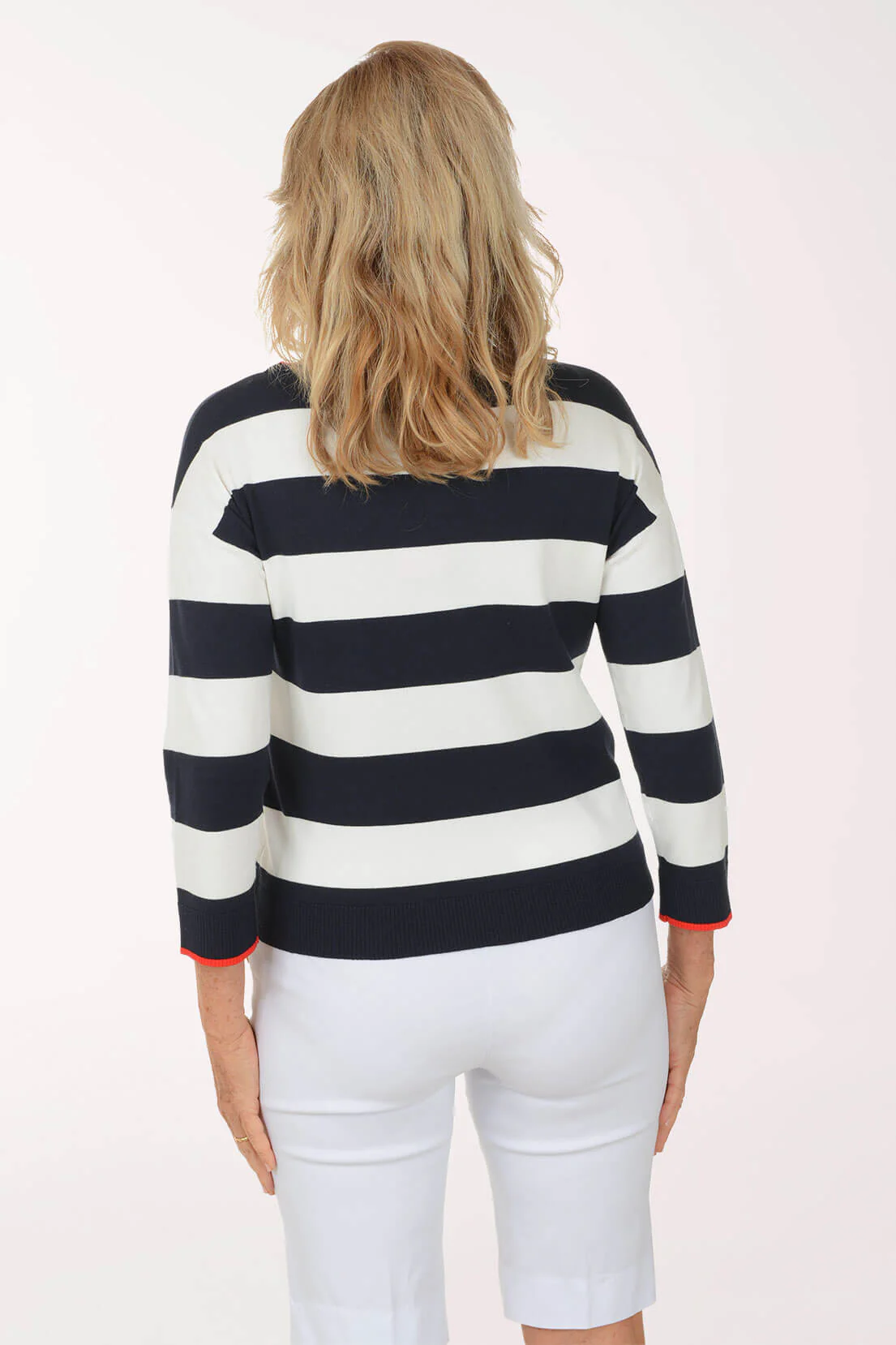 Starry Stripes Contrast Tipped Sweater - Image 3