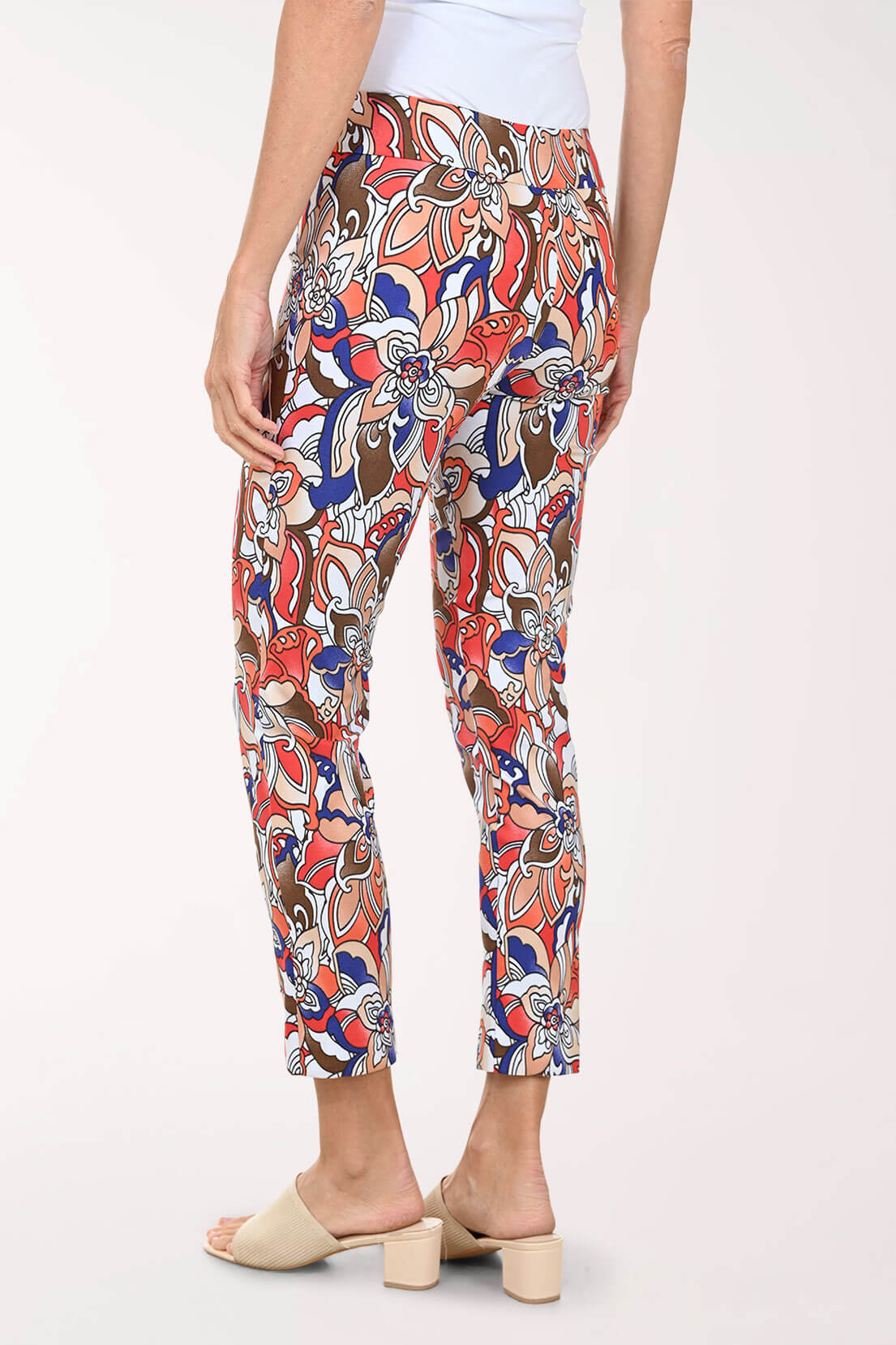 Orange Tropical Pull-On Ankle Pant - Image 3