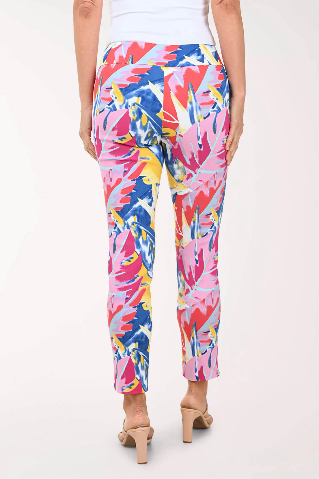 Pink Abstract Pull-On Ankle Pant - Image 3