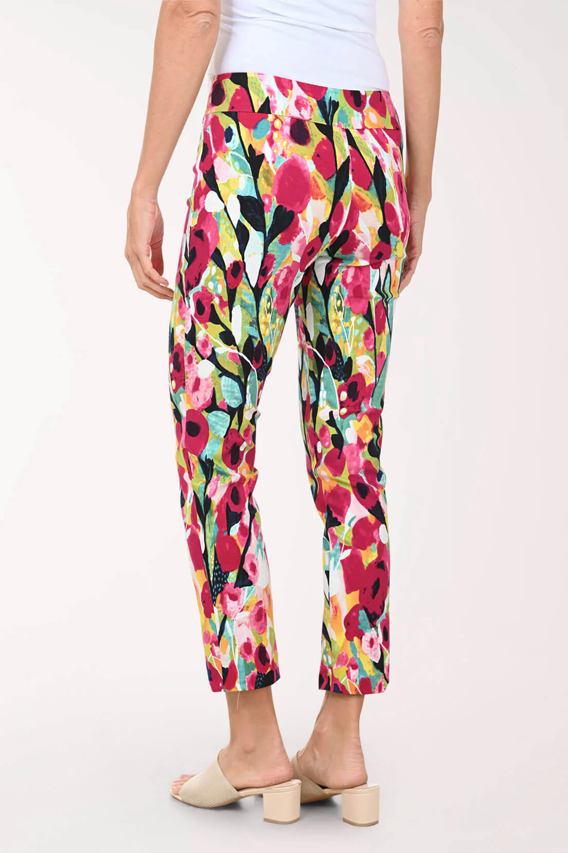 Pink Watercolor Pull-On Ankle Pant - Image 3