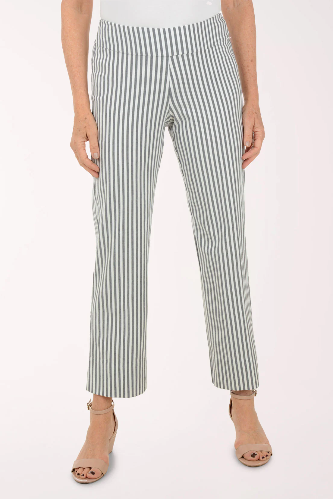 Black Stripe Flared Ankle Pant - Image 2