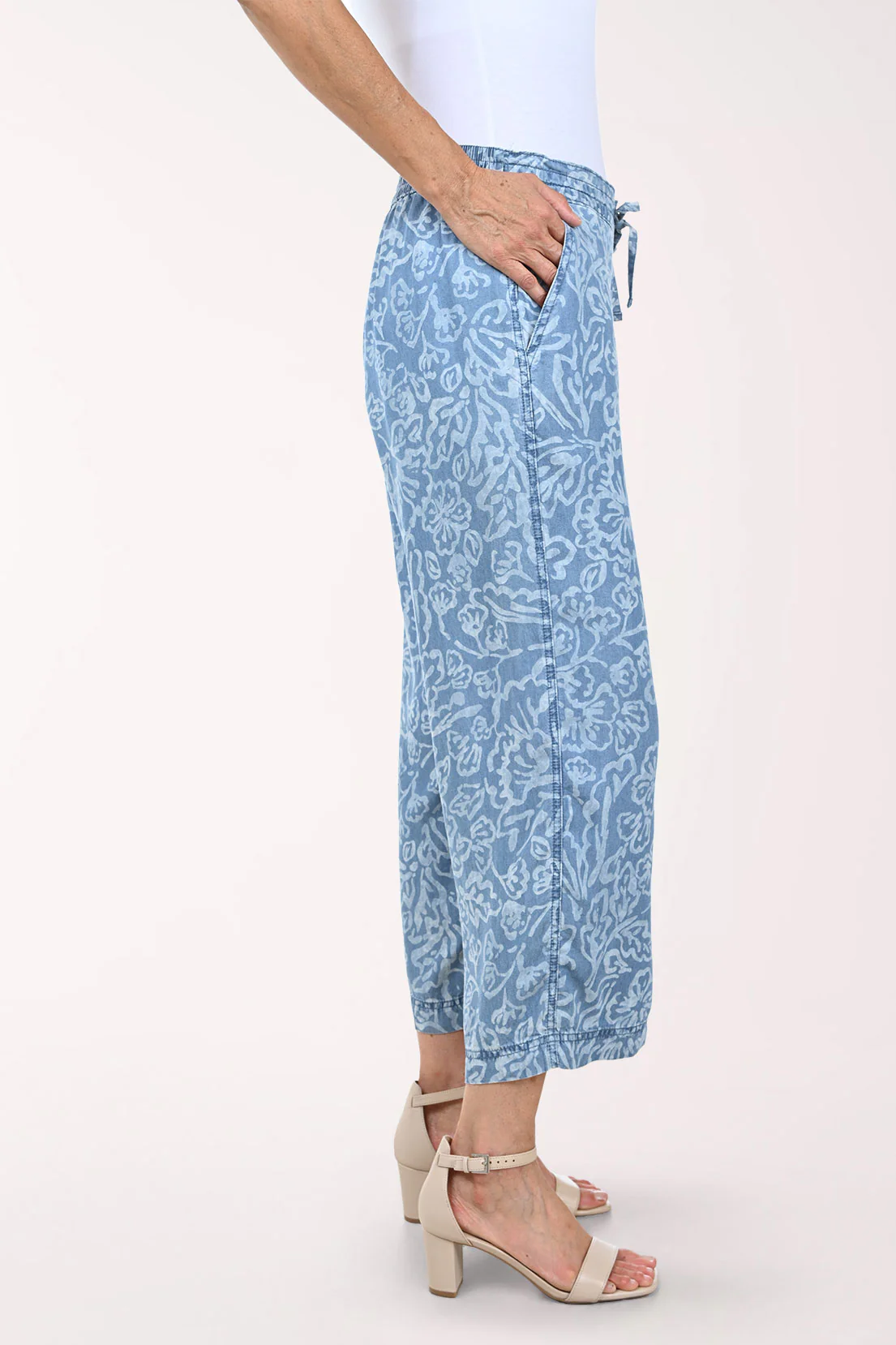 Floral Chambray Tencel Drawstring Pant - Image 2