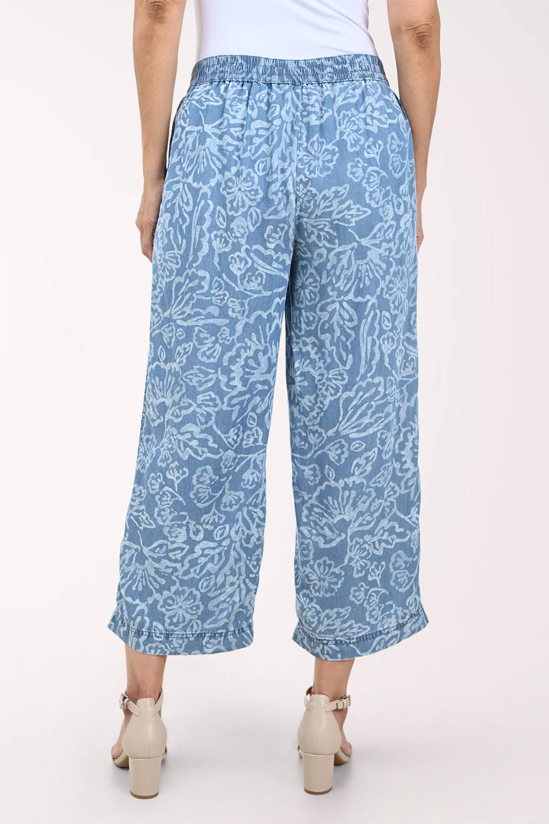 Floral Chambray Tencel Drawstring Pant - Image 3