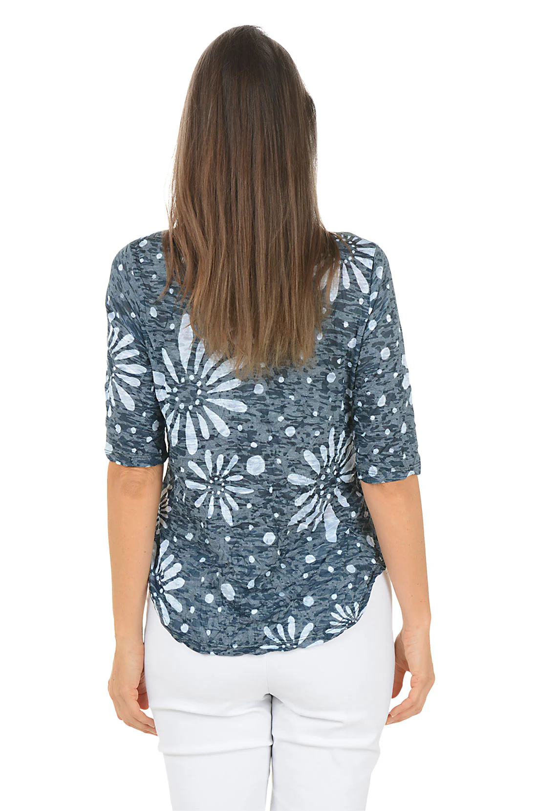 Evangeline Crushed Burnout Elbow Sleeve Top - Image 3