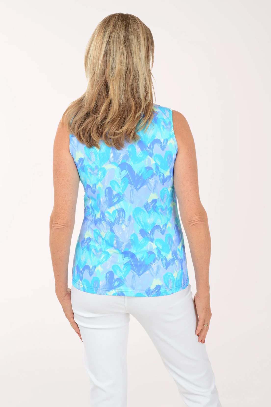 Brushstroke Hearts Cooling UPF50+ Sleeveless Zip Top - Image 4