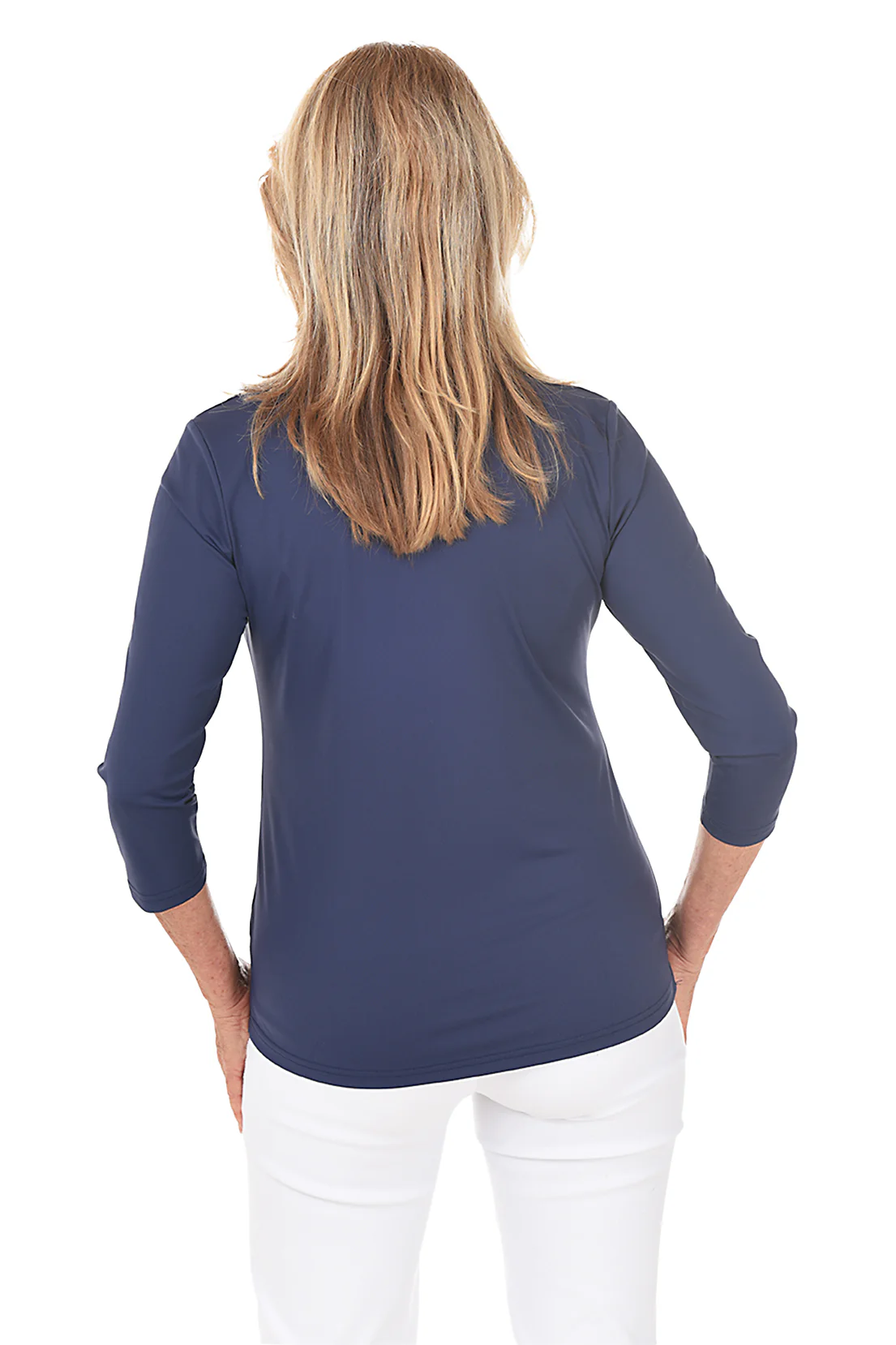 Solid UPF50+ V-Neck Sun Shirt - Image 3