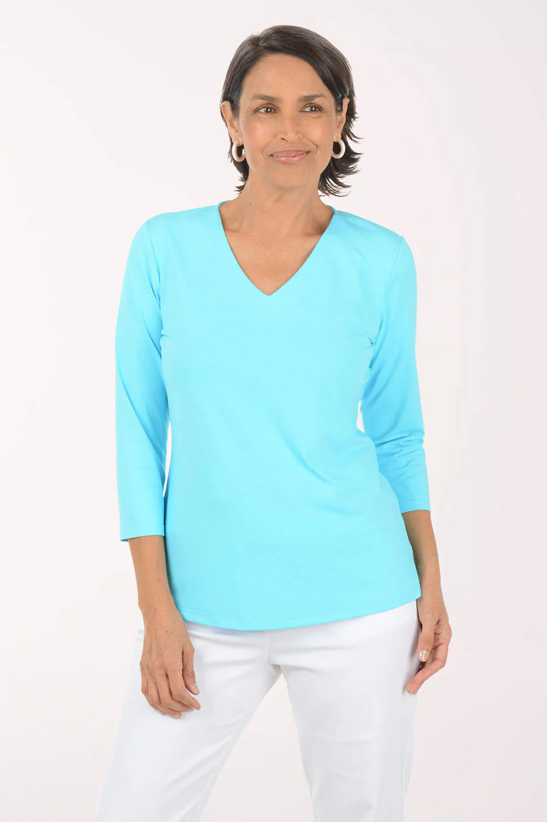 Solid UPF50+ V-Neck Sun Shirt - Image 7