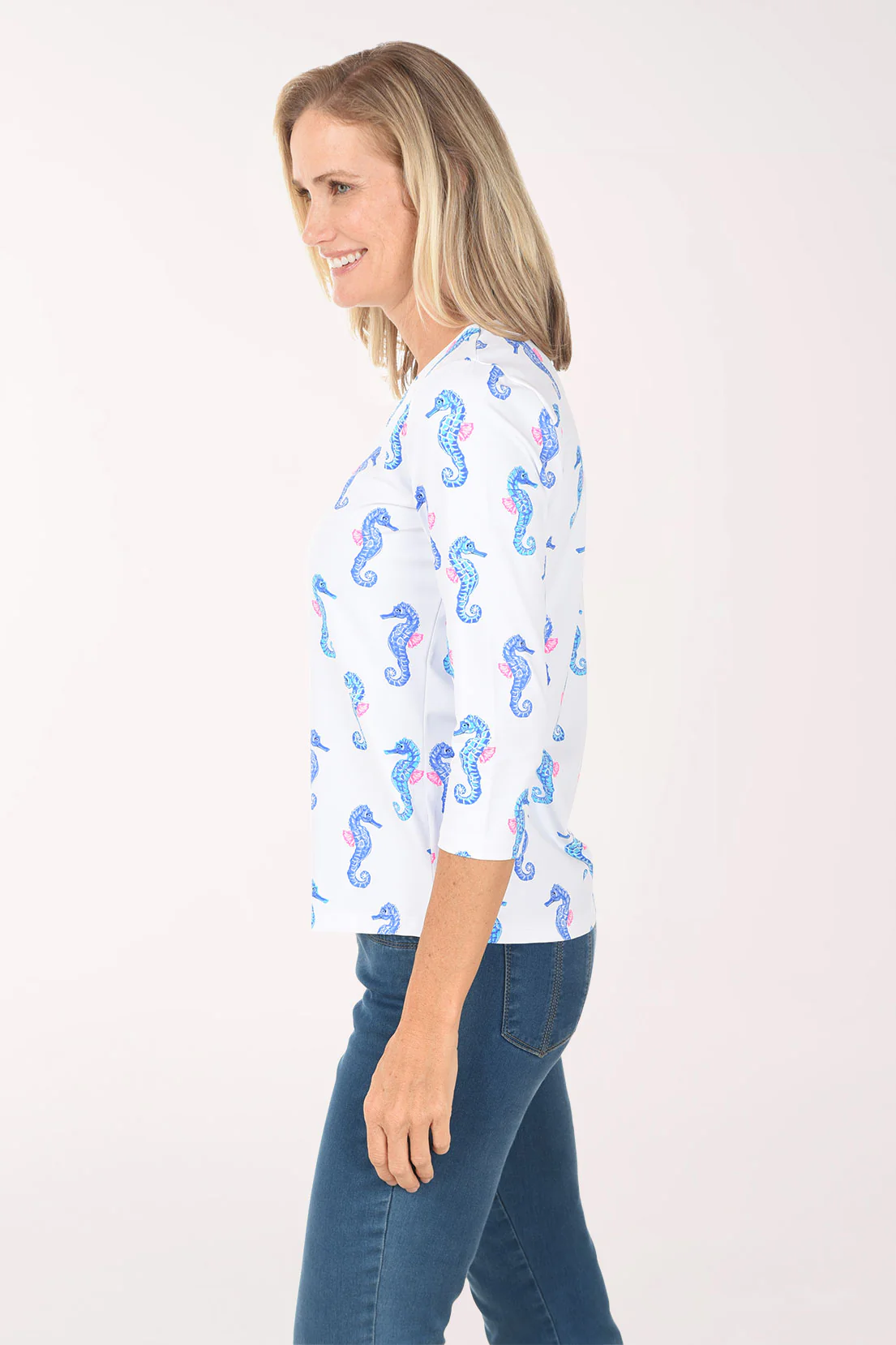Seahorses Classic UPF50+ V-Neck Top - Image 2