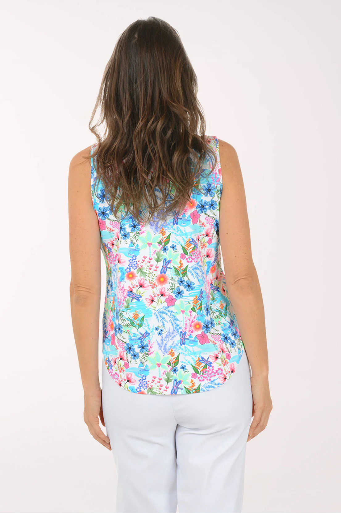 Hawaiian Beach UPF50+ Split Neck Sleeveless Top - Image 3