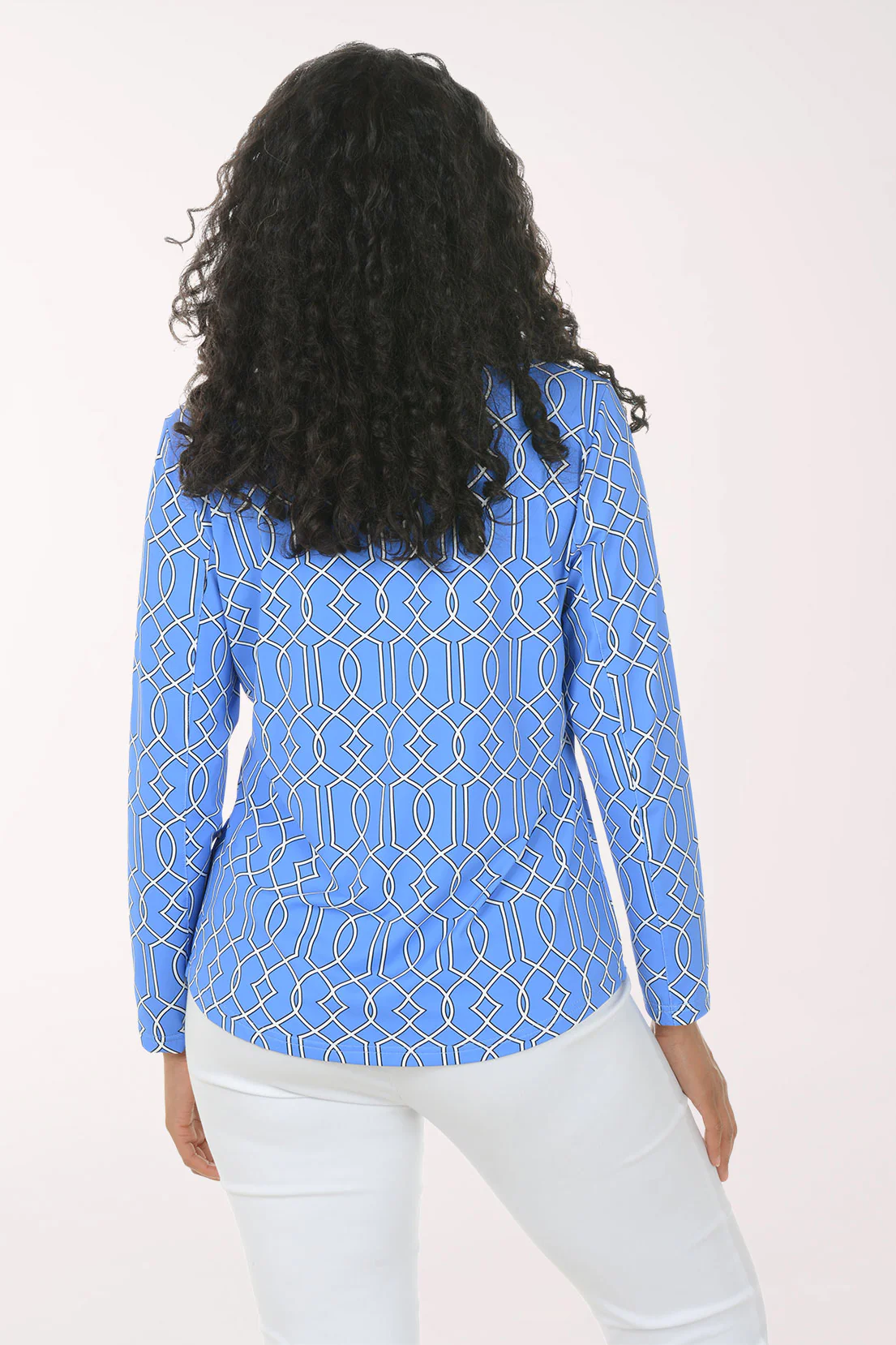 Blue Lattice UPF50+ Quarter Zip Top - Image 3