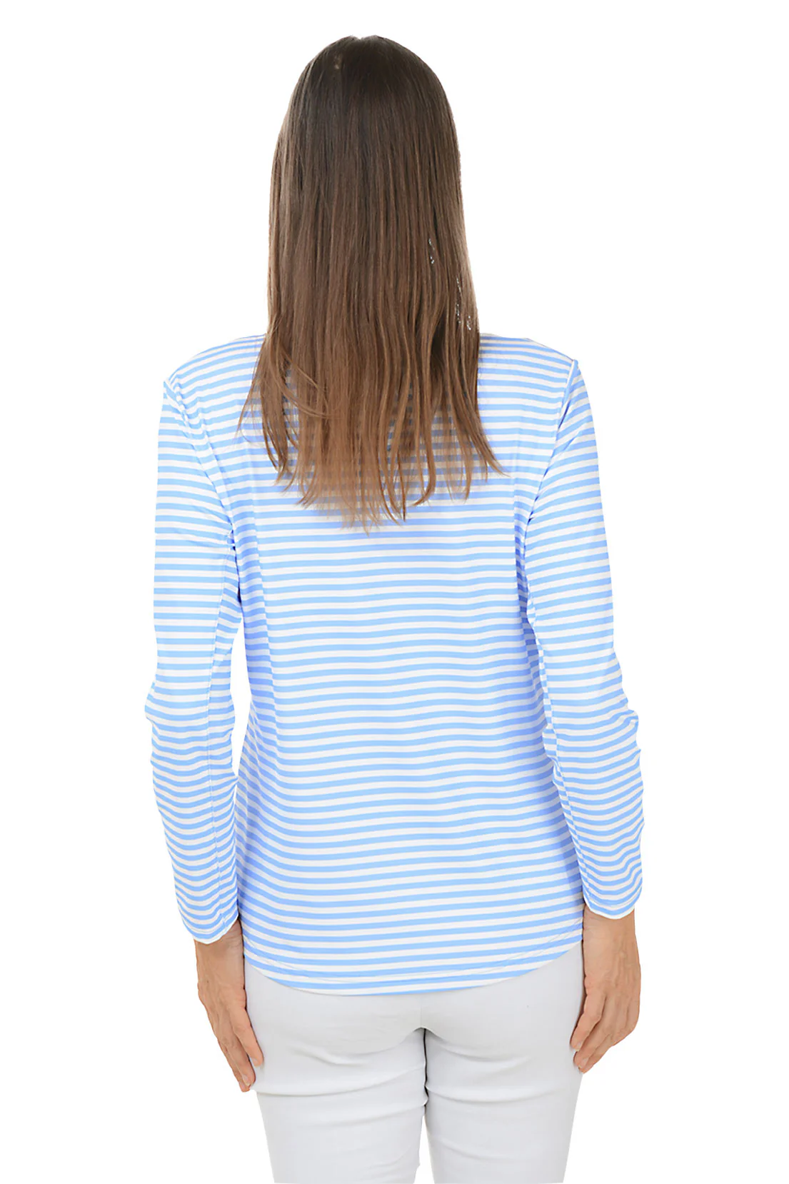 Periwinkle Striped Mock Neck UPF50+ Top - Image 4