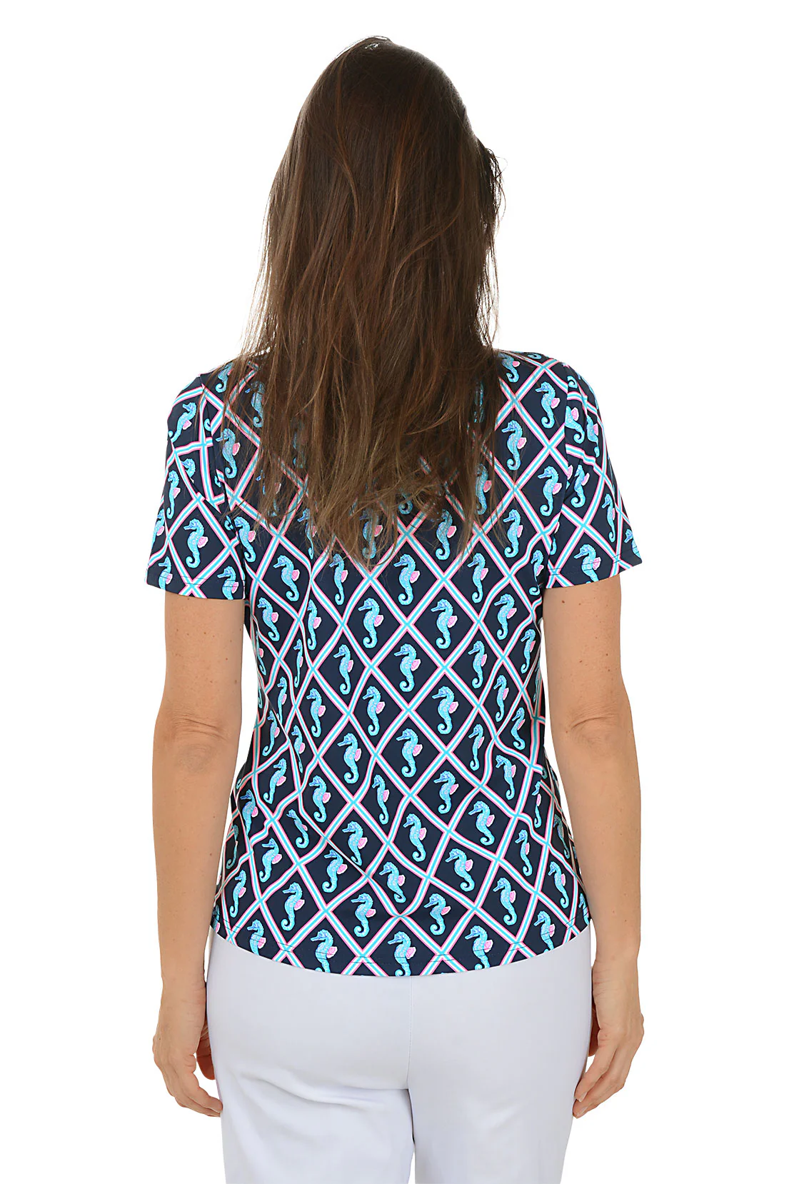 Seahorse Diamonds UPF50+ V-Neck Short Sleeve Top - Image 4