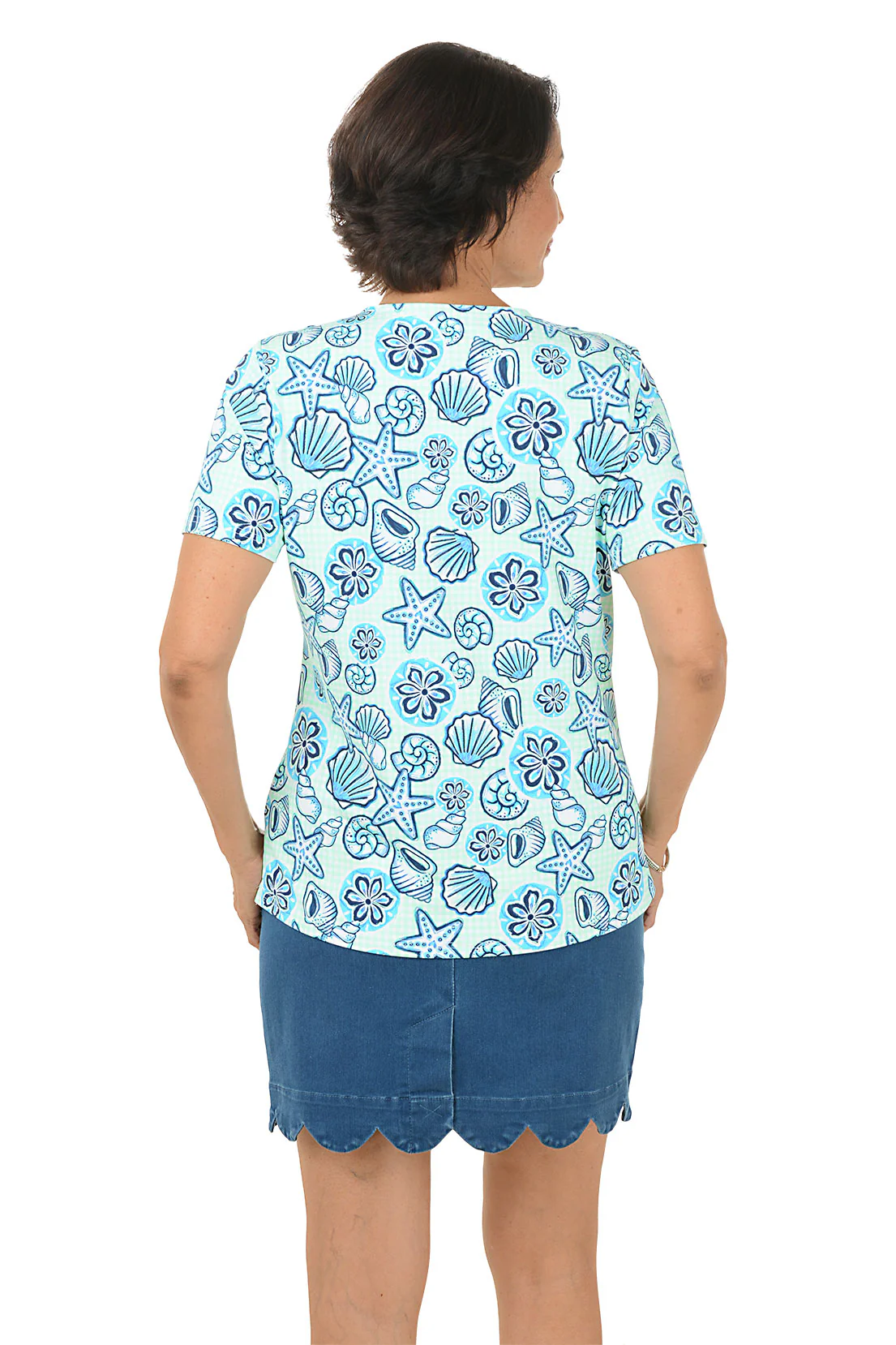 Green Beach Picnic UPF50+ V-Neck Short Sleeve Top - Image 3