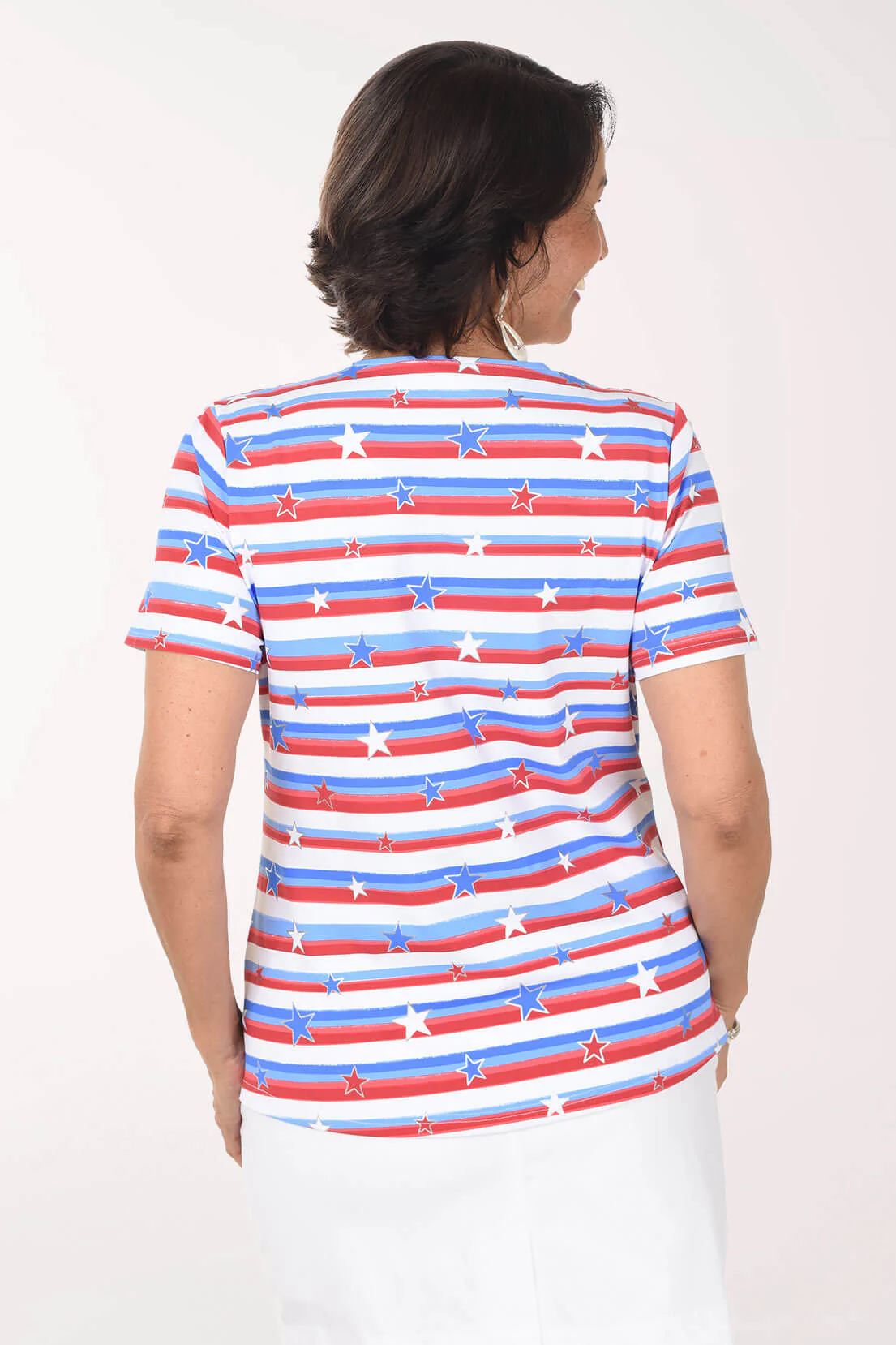 Stars And Stripes UPF50+ V-Neck Short Sleeve Top - Image 3