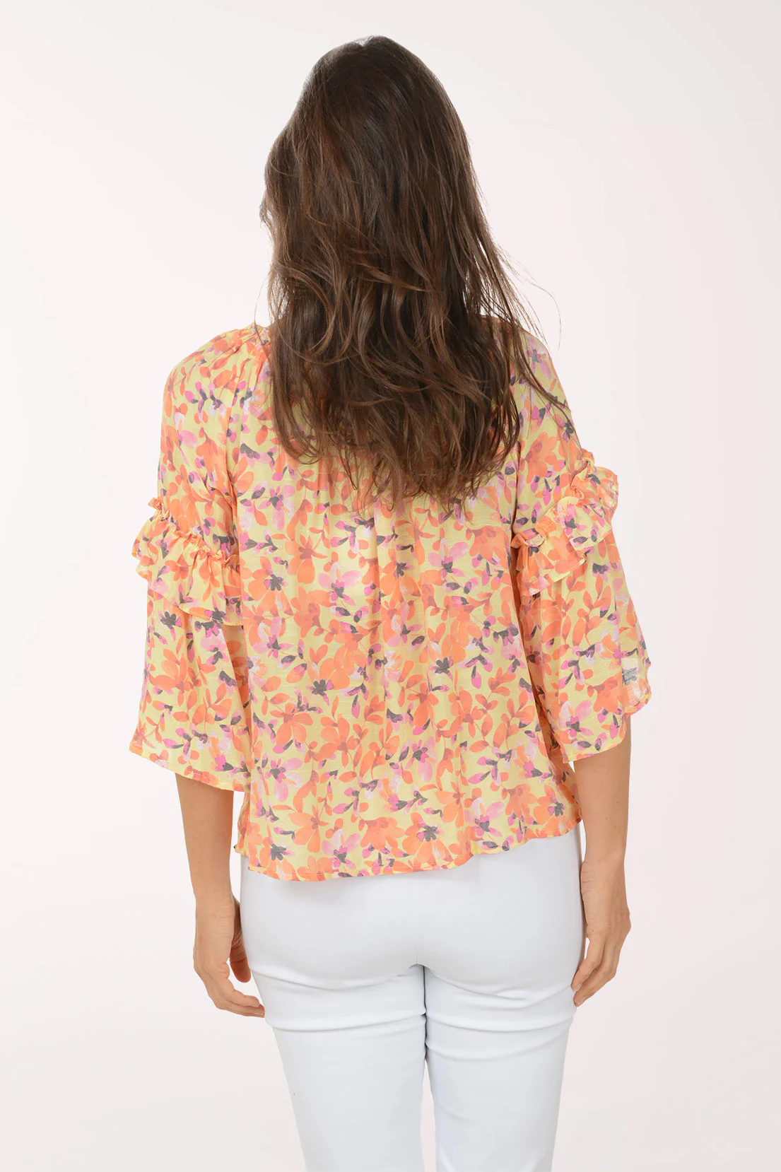 Lemon Petals Ruffled Bell Sleeve Blouse - Image 3