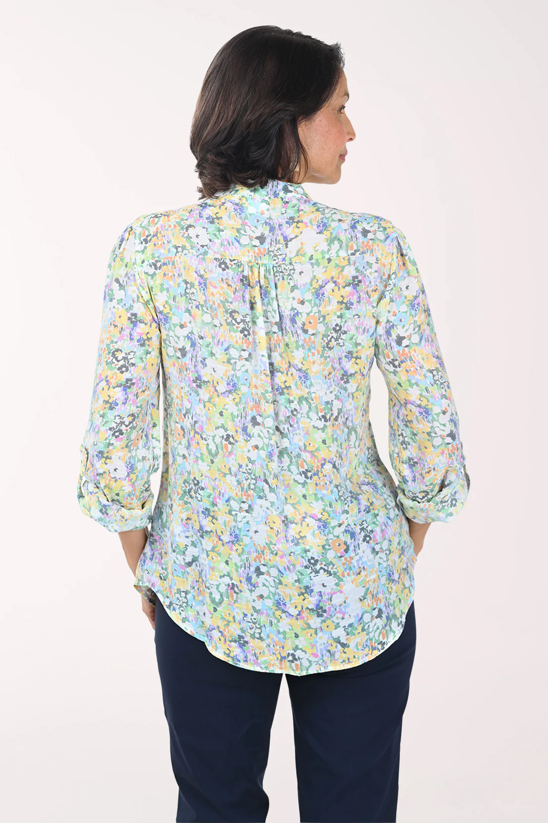Wildflowers Pleated Roll Sleeve Blouse - Image 4