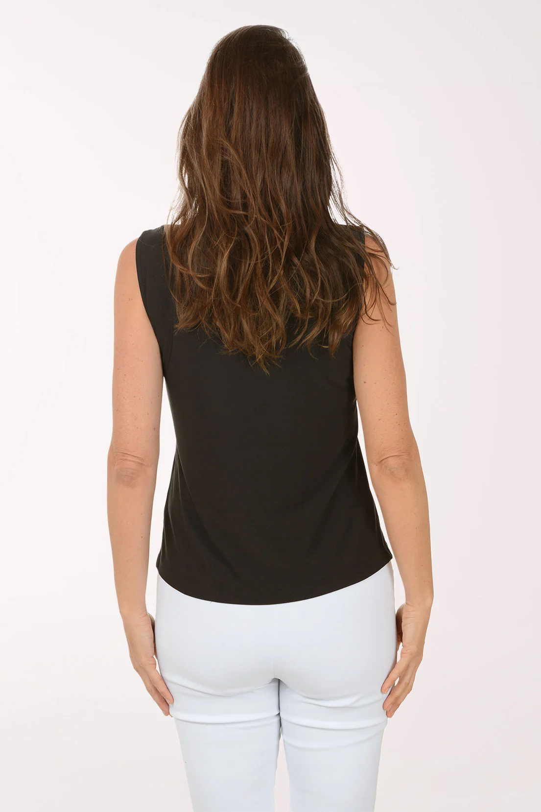 Solid Beaded Neck Sleeveless Top - Image 3